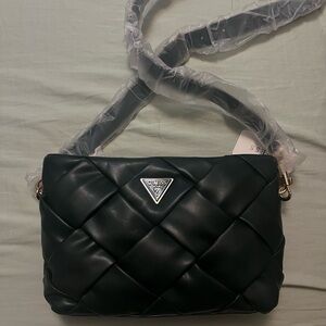 Guess Dark Green Quilted Crossbody Bag